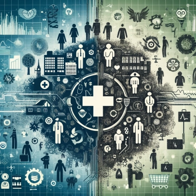 DALL·E 2024-06-01 09.58.43 - A conceptual illustration representing the challenges and solutions in healthcare workforce economics. The image should abstractly depict the imbalanc