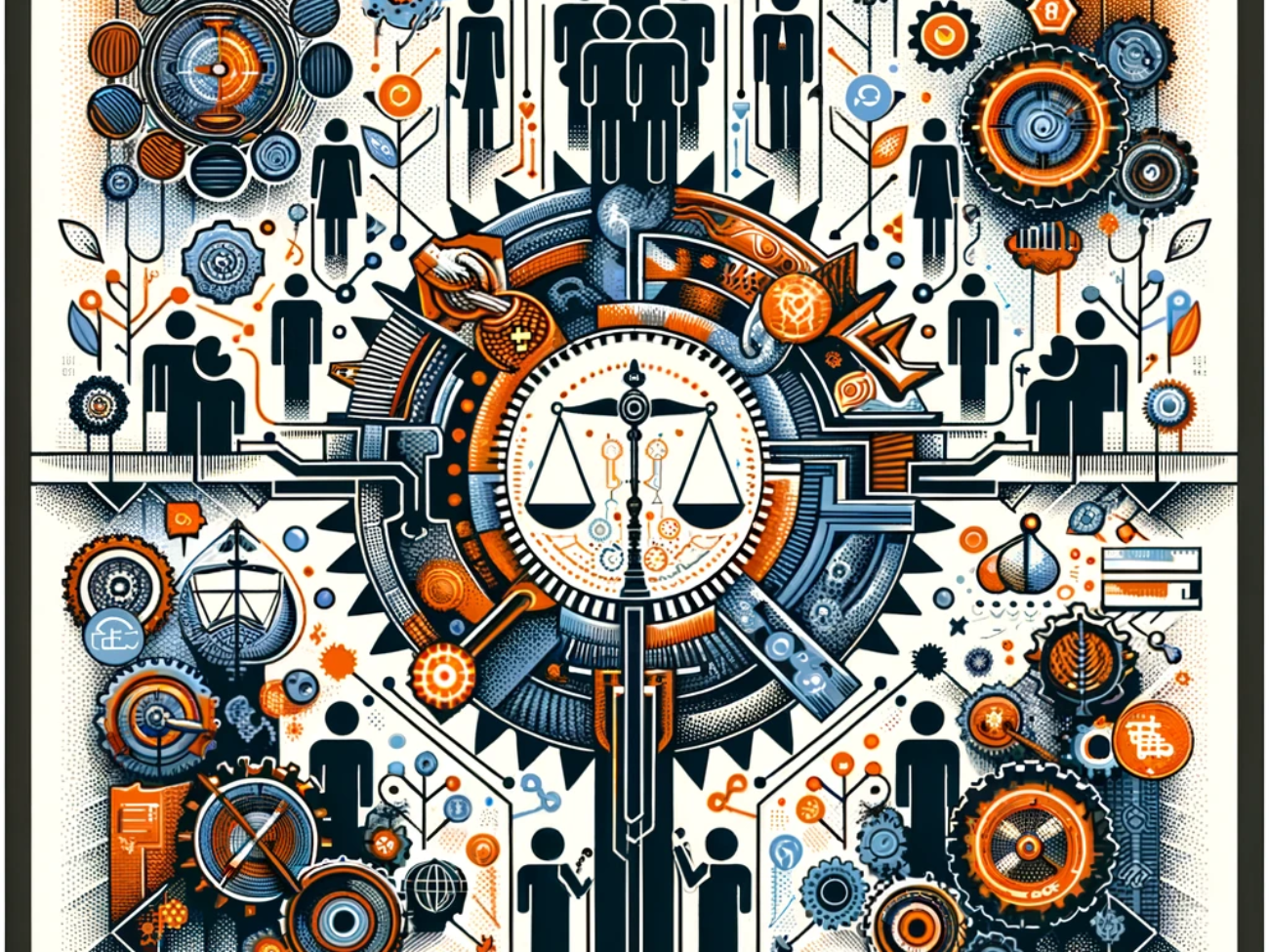 DALL·E 2024-06-03 16.13.16 - An abstract square illustration depicting the empowerment of employees in Indian SMEs. The image features symbolic elements such as hierarchical struc