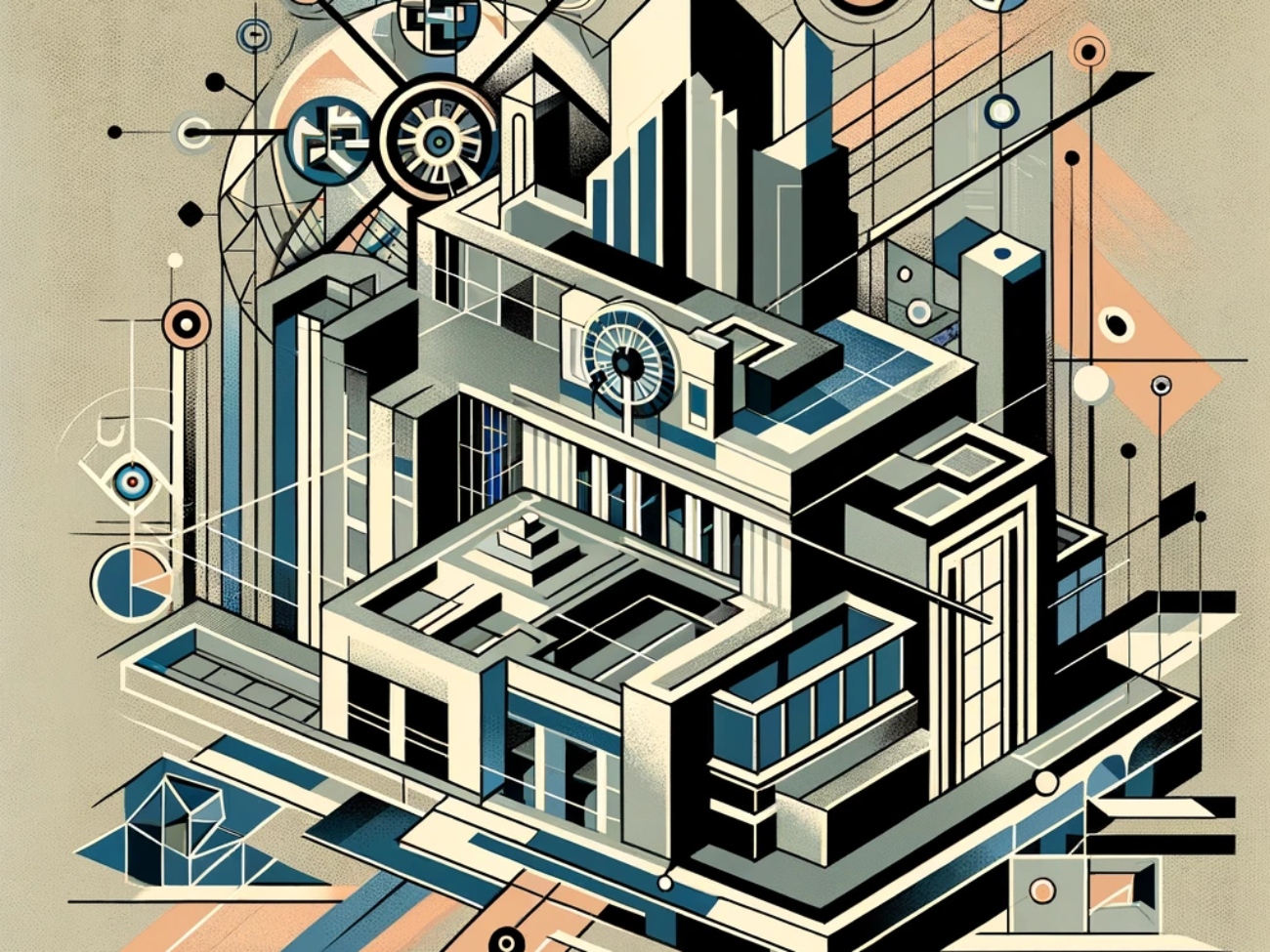 DALL·E 2024-06-04 17.34.18 - A 1920s style avant-garde illustration depicting the concept of streamlining administrative structures in Indian educational institutions. The illustr