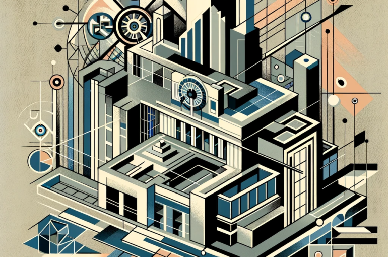 DALL·E 2024-06-04 17.34.18 - A 1920s style avant-garde illustration depicting the concept of streamlining administrative structures in Indian educational institutions. The illustr