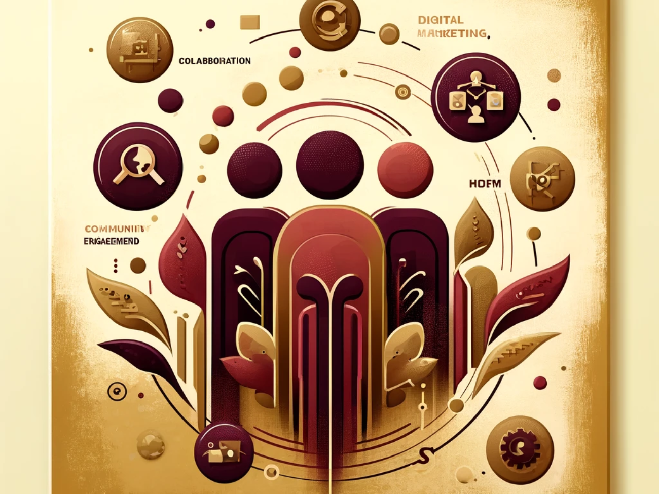 DALL·E 2024-06-10 12.09.14 - An abstract, conceptual illustration focused on generating demand for small enterprises in India. The illustration features three characters represent