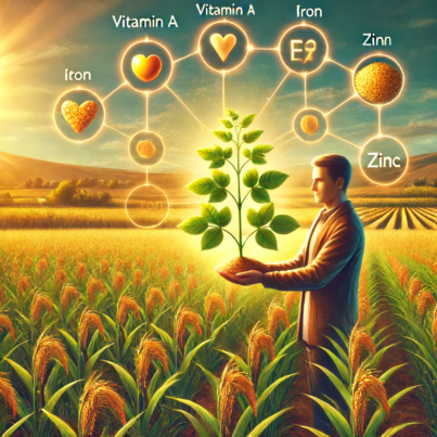 DALL·E 2024-06-13 17.56.15 - A slightly warm, non-crowded illustration depicting the concept of genetically modified crops with enhanced nutritional content. The scene features a