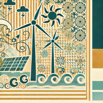 DALL·E 2024-06-18 10.48.12 - Create a vintage illustration inspired by the economic impacts of climate change on renewable energy production, particularly for solar and wind power