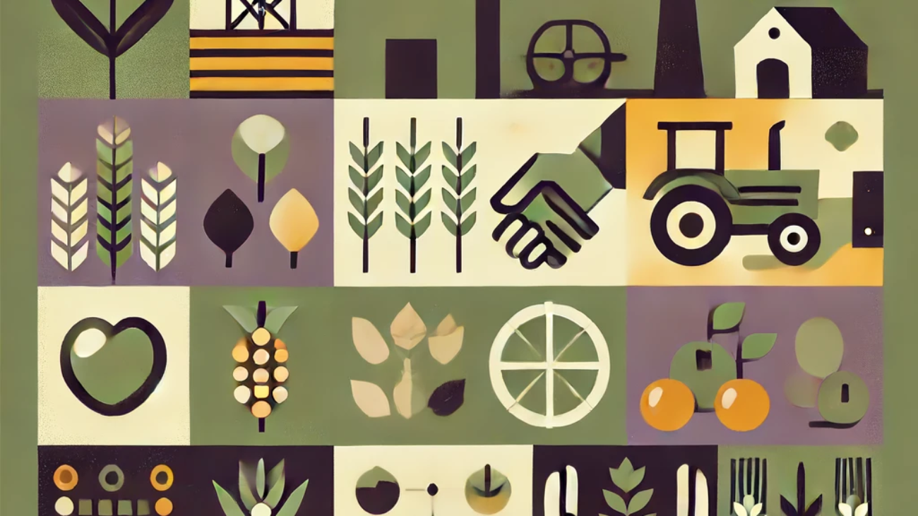 DALL·E 2024-06-18 18.23.43 - Create a 1990s minimal style illustration inspired by the concept of Community-Supported Agriculture (CSA) programs in urban India. Use a color palett