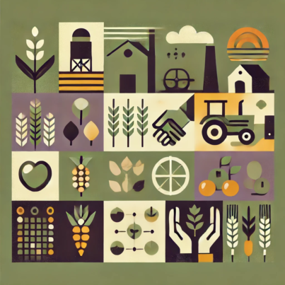 DALL·E 2024-06-18 18.23.43 - Create a 1990s minimal style illustration inspired by the concept of Community-Supported Agriculture (CSA) programs in urban India. Use a color palett