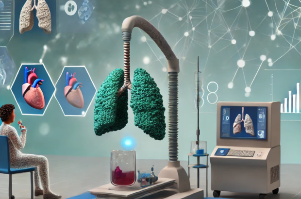 DALL·E 2024-06-19 15.48.46 - An illustration depicting the concept of personalized lung transplants for treating severe respiratory disorders like COPD and pulmonary fibrosis. The