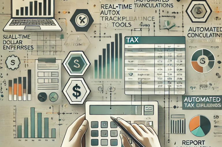 DALL·E 2024-06-20 12.04.15 - A conceptual illustration of automated tax compliance tools for small and medium enterprises (SMEs) in India. The image features a digital interface w