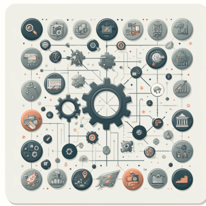 DALL·E 2024-06-20 14.24.48 - An abstract square illustration with muted colors depicting the integration of advanced manufacturing materials in the supply chains of small business