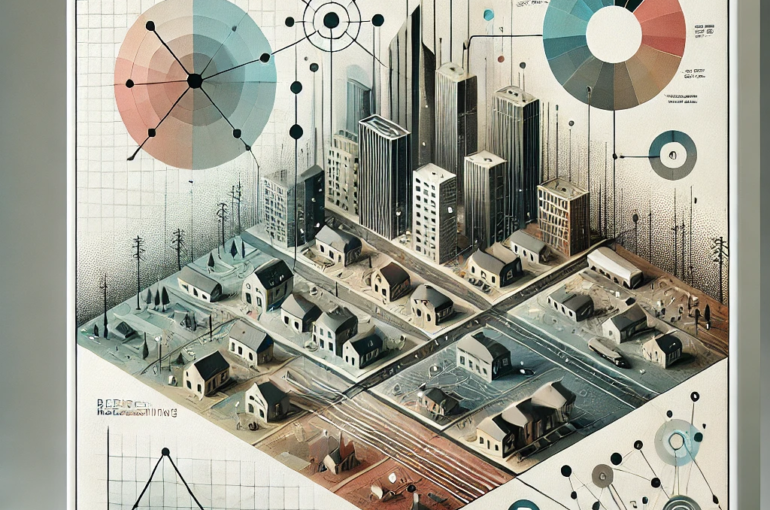 DALL·E 2024-06-20 14.40.12 - A square conceptual illustration with muted colors and a focus on angles, depicting the use of predictive analysis in smart city planning. The design