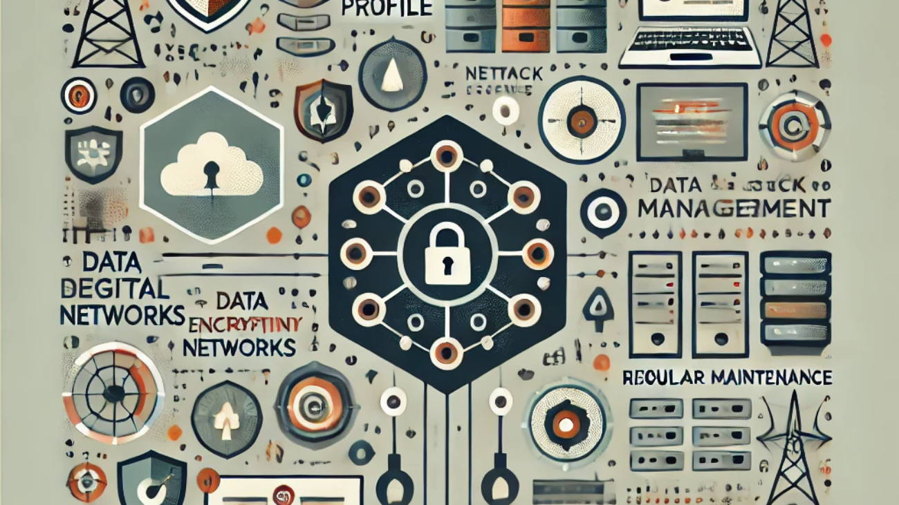 DALL·E 2024-06-20 17.09.38 - A square abstract illustration with muted colors depicting the risk management profile for digital networks in a high-industry state in India. The des