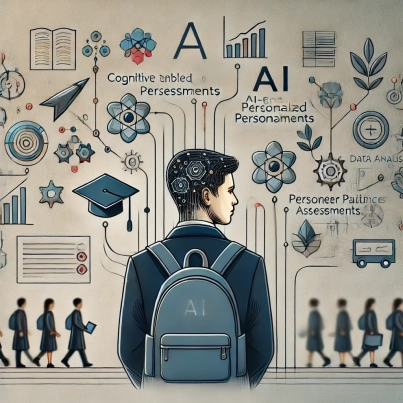 DALL·E 2024-06-21 09.26.06 - A subtle and modern illustration depicting learning competence and career guidance for students. Include elements such as cognitive tests, AI-enabled