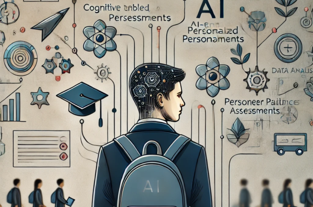 DALL·E 2024-06-21 09.26.06 - A subtle and modern illustration depicting learning competence and career guidance for students. Include elements such as cognitive tests, AI-enabled