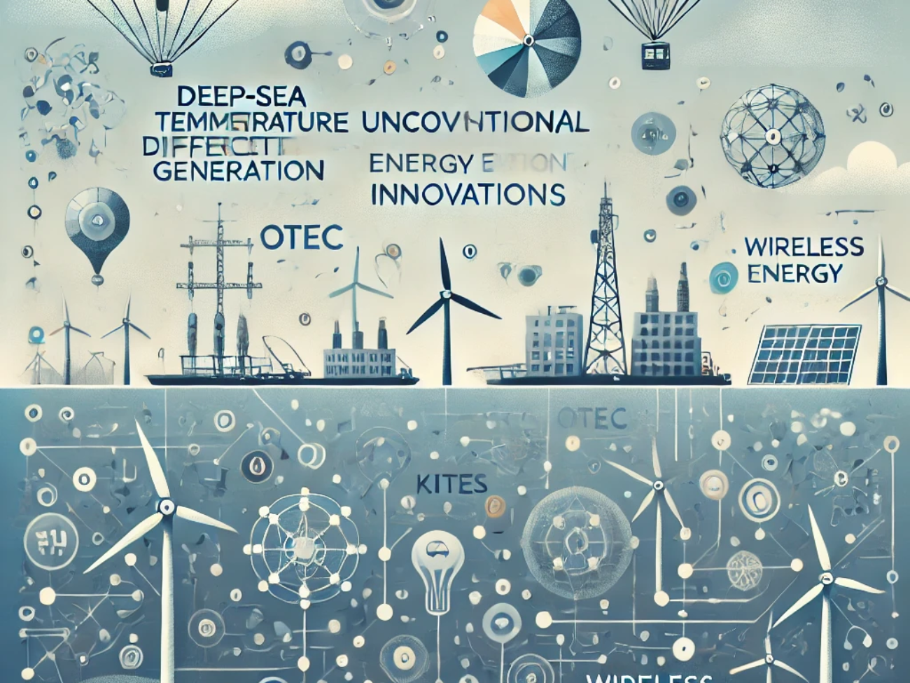 DALL·E 2024-06-21 09.56.35 - A subtle and modern illustration depicting unconventional renewable energy innovations. Include elements such as deep-sea temperature difference gener