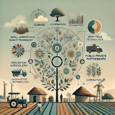 DALL·E 2024-06-21 10.22.20 - A subtle and modern illustration depicting the challenges faced by Indian farmers and the role of modern technologies and collaborative approaches in