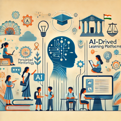 DALL·E 2024-06-21 10.35.26 - A subtle and modern illustration depicting the use of AI and technology to level the playing field in the Indian education system. Include elements su