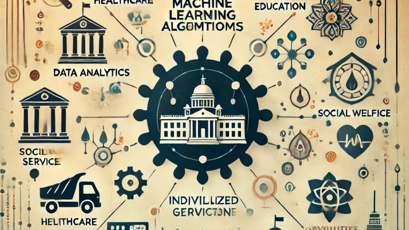 DALL·E 2024-06-21 11.38.19 - A subtle and modern illustration depicting the integration of personalized machine learning algorithms in governance for a large population. Include e