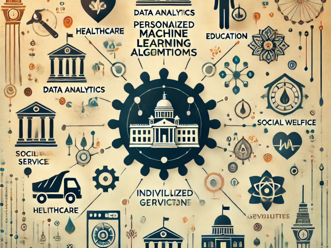 DALL·E 2024-06-21 11.38.19 - A subtle and modern illustration depicting the integration of personalized machine learning algorithms in governance for a large population. Include e