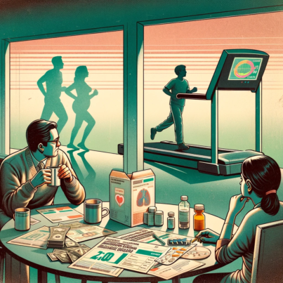 DALL·E 2024-06-25 14.14.54 - 1990s style illustration showing the impact of lifestyle diseases on personal finances and healthcare in India. The scene includes a family at home, w