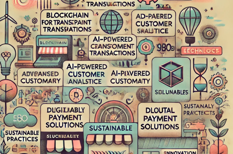 DALL·E 2024-06-26 12.46.21 - A 1980s style illustration depicting small enterprises leveraging technology for stability and trust. The image includes elements like blockchain for