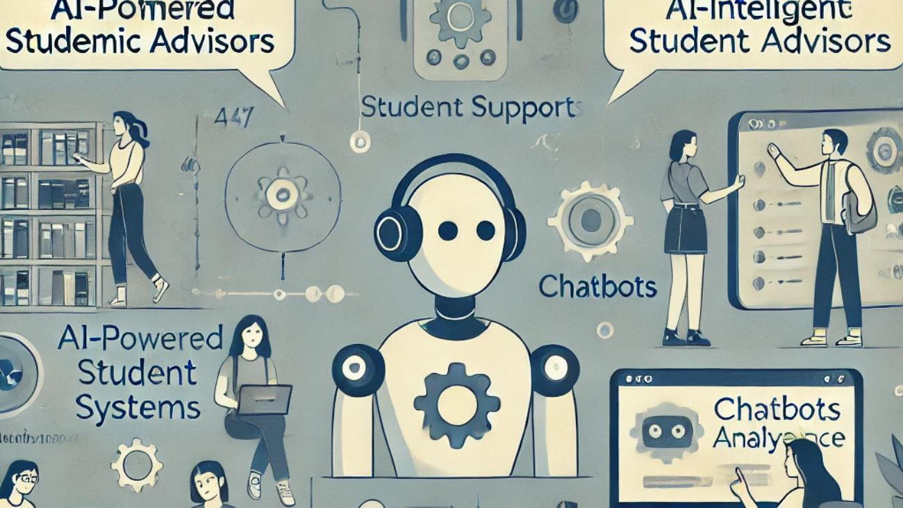 DALL·E 2024-06-26 12.54.47 - A subtle illustration depicting various automated student support systems in online education. The image includes elements like AI-powered academic ad