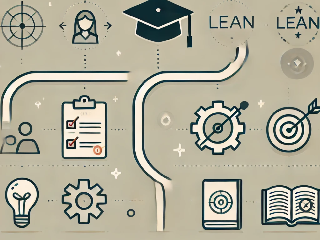 DALL·E 2024-06-26 17.08.04 - A minimalistic image representing the concept of lean education. The image should feature simple, clean lines and muted colors. On one side, depict a