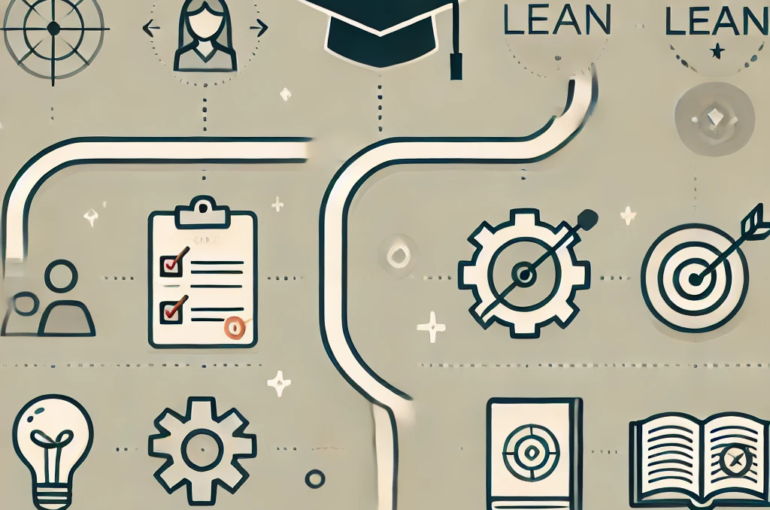 DALL·E 2024-06-26 17.08.04 - A minimalistic image representing the concept of lean education. The image should feature simple, clean lines and muted colors. On one side, depict a