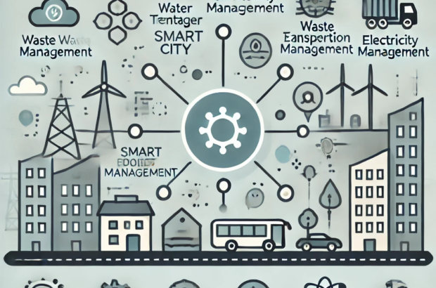 DALL·E 2024-06-26 17.53.33 - A minimal and modern style image representing smart city project management. The image should feature simple, clean lines and muted colors. On one sid