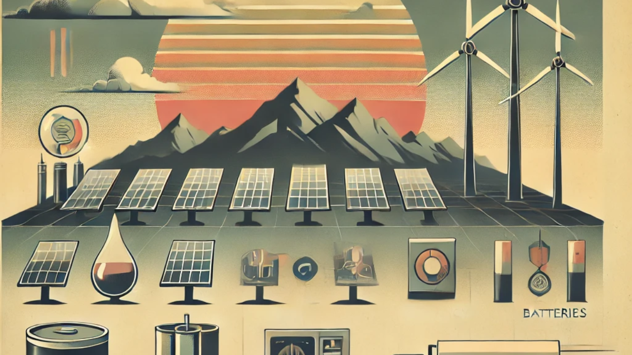 DALL·E 2024-06-26 18.14.36 - A 1980s themed image representing the resilience of renewable energy systems. The image should feature minimalistic design with muted colors and a rea