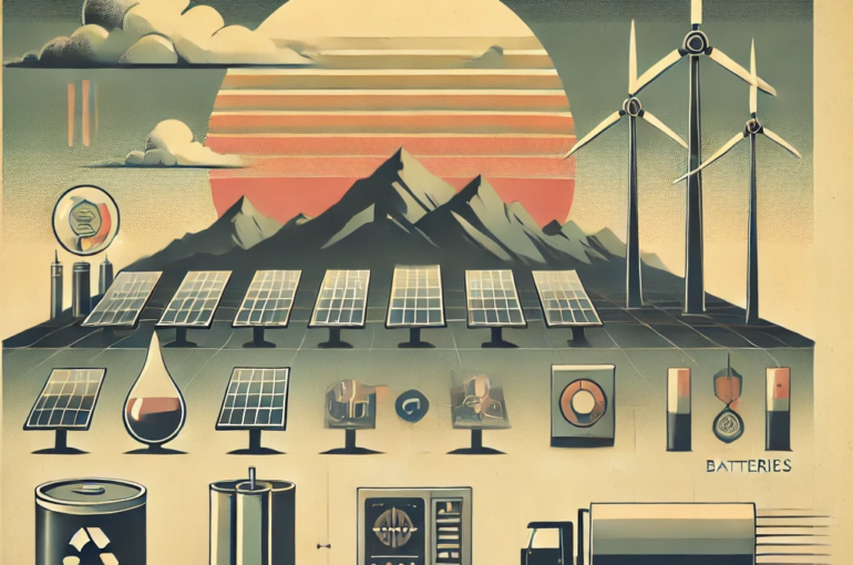 DALL·E 2024-06-26 18.14.36 - A 1980s themed image representing the resilience of renewable energy systems. The image should feature minimalistic design with muted colors and a rea