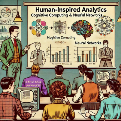 DALL·E 2024-06-27 16.28.50 - A 1980s-themed illustration of a university lecture on human-inspired analytics. The scene shows students in vintage attire taking notes while a profe