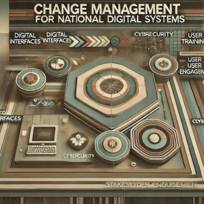 DALL·E 2024-07-06 14.34.04 - A wide, realistic abstract image with muted colors, inspired by the 1980s, representing the concept of change management for national digital systems