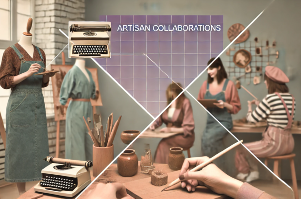 DALL·E 2024-07-06 18.47.30 - Create a wide 1980s themed image with muted colors and a realistic vibe, depicting the concept of artisan collaborations. The scene should show artisa