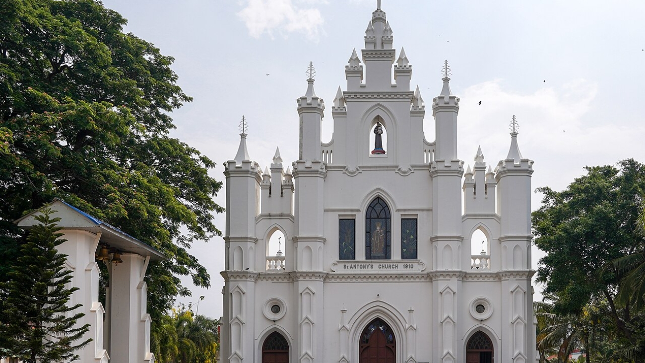 St. Anthony's Church, front view,  Vaddy, Kollam, Kerala, India