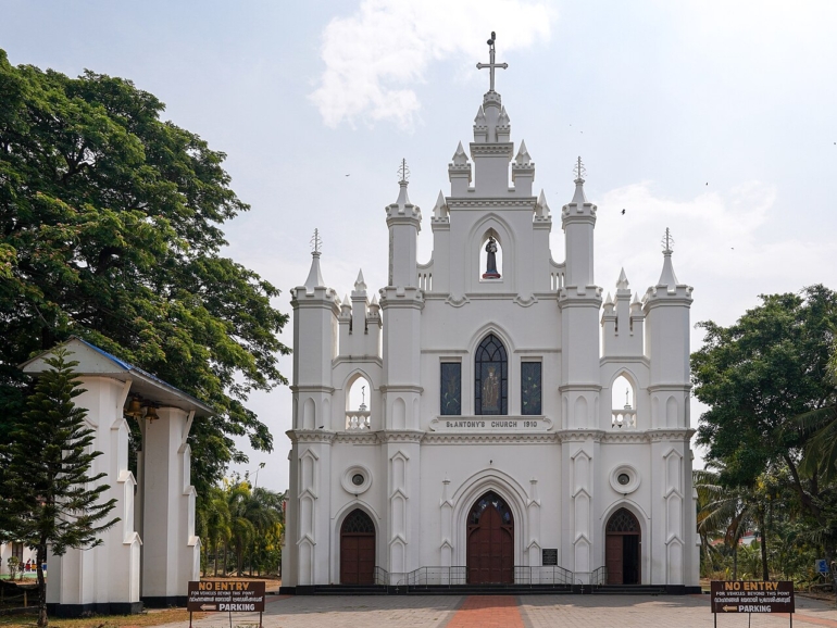 St. Anthony's Church, front view, Vaddy, Kollam, Kerala, India