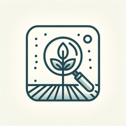 DALL·E 2024-05-17 10.15.09 - A minimalistic square illustration representing agricultural research and development. The illustration features a stylized plant or crop growing with